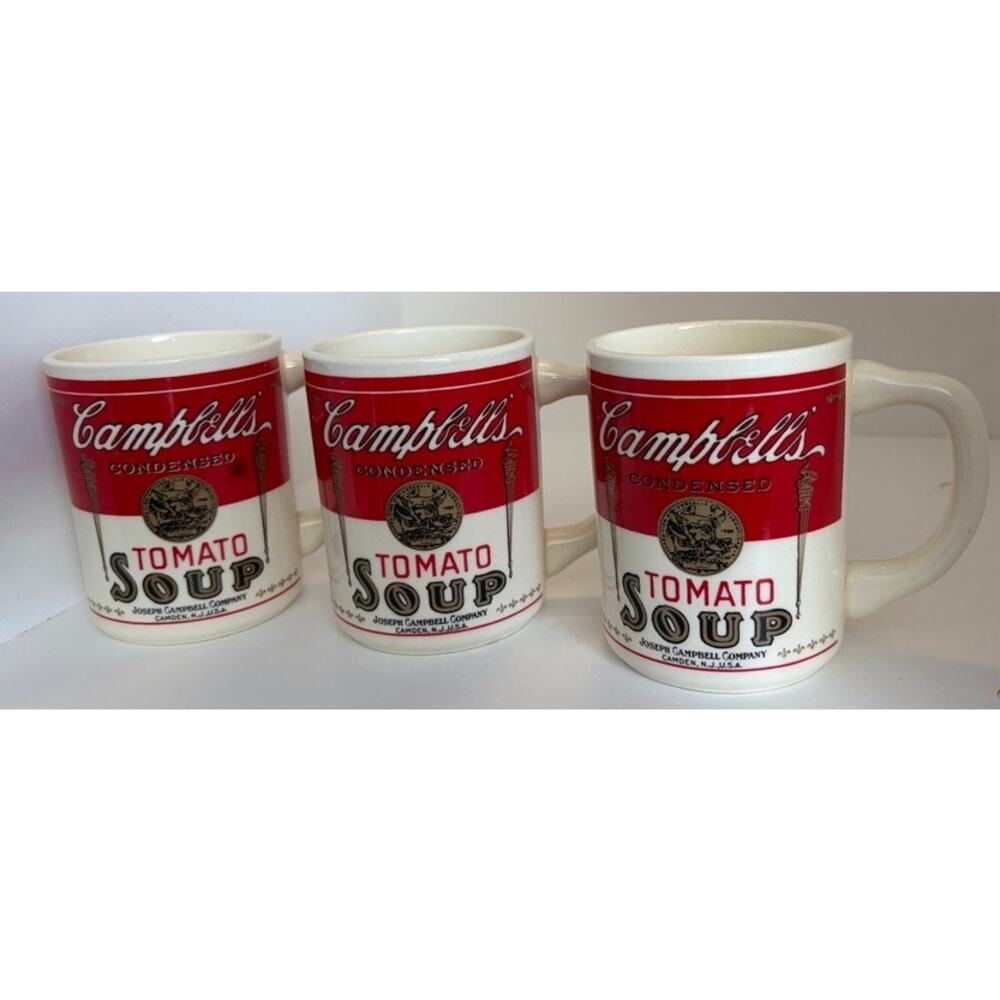 VTG 1970s Campbell's Tomato Soup Coffee Mug, USA, Set of 3